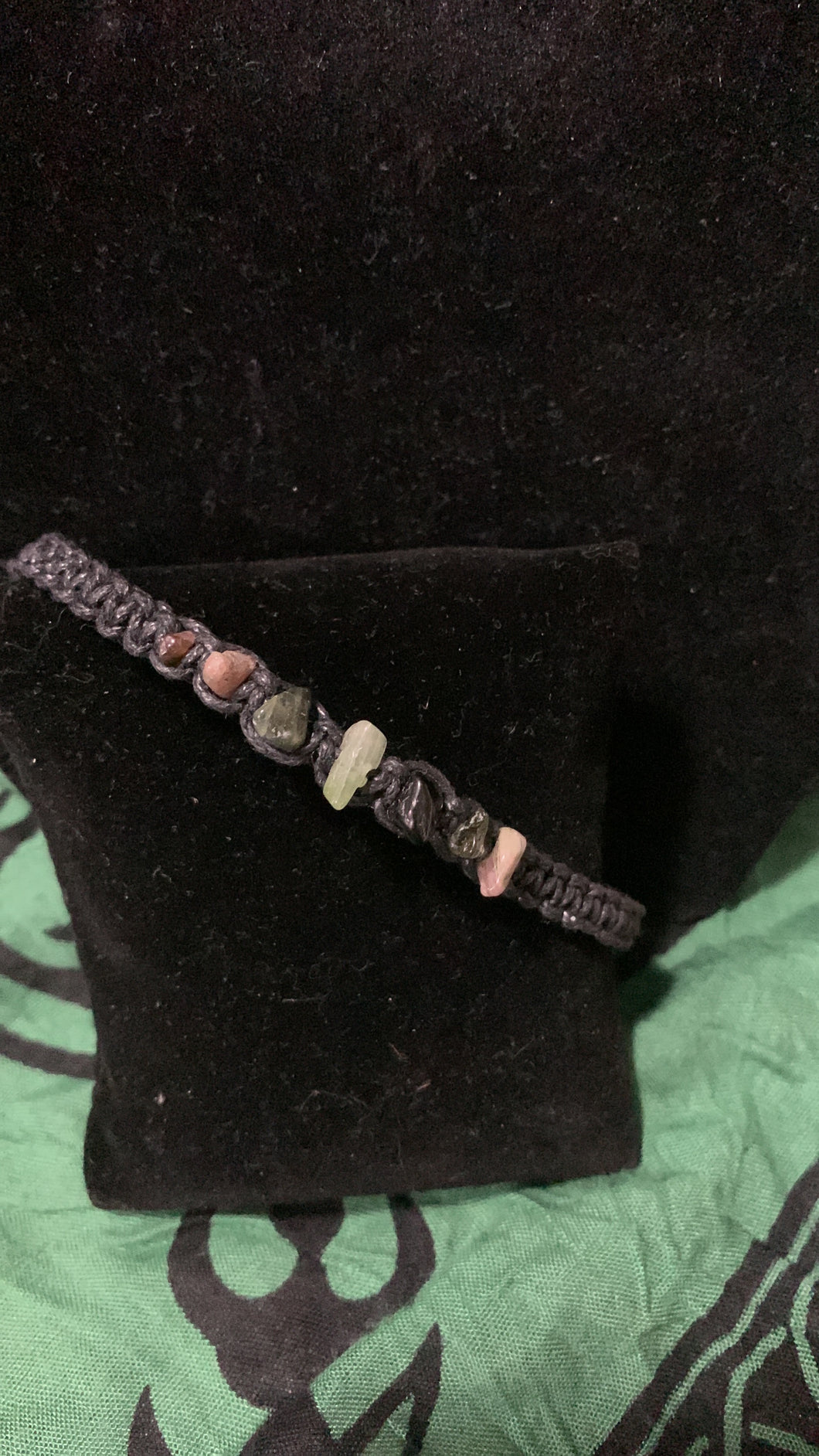 Mixed Tourmaline Macrame Bracelet