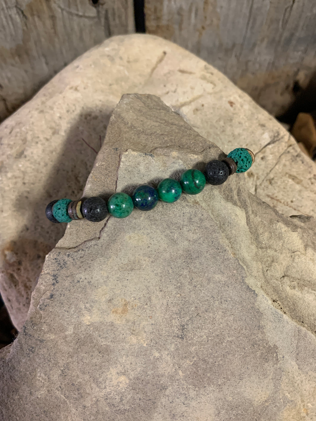 Malachite & Lava Stone Bracelet